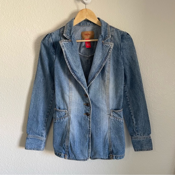 Y2K Vintage Denim Blazer Jean Jacket Britney Spears Mossimo 2000’s 00s - Picture 1 of 9